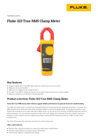 Thumbnail of document Data Sheet - 323 True-RMS Clamp Meter